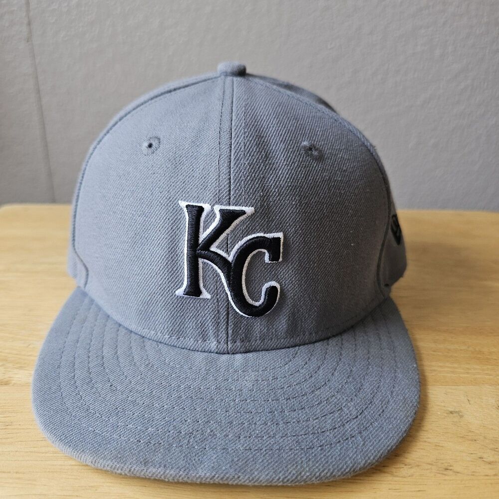 Kansas City Royals New Era 59FIFTY Fitted Hat Gray MLB Cap Size 6 5/8 Baseball